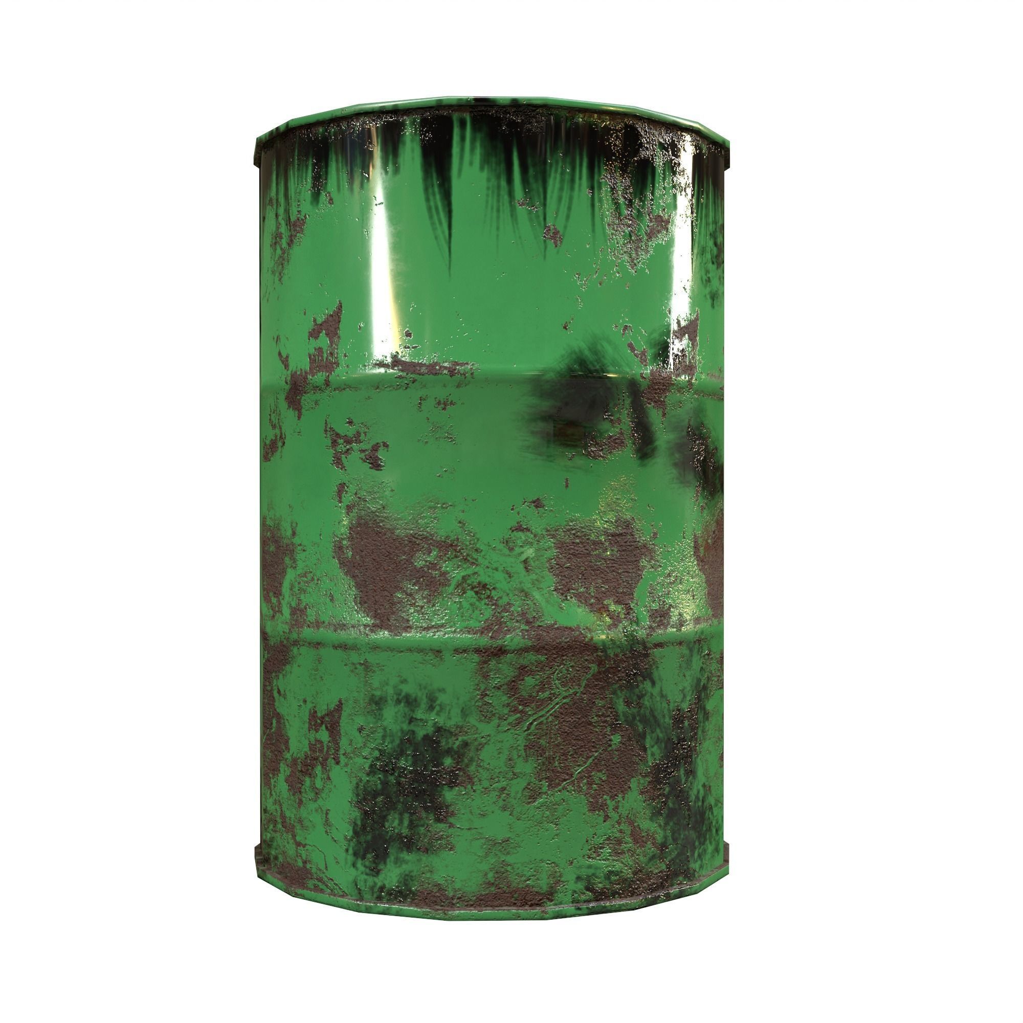 Collection of metal barrels Low-poly 3D model Low-poly 3D model_14