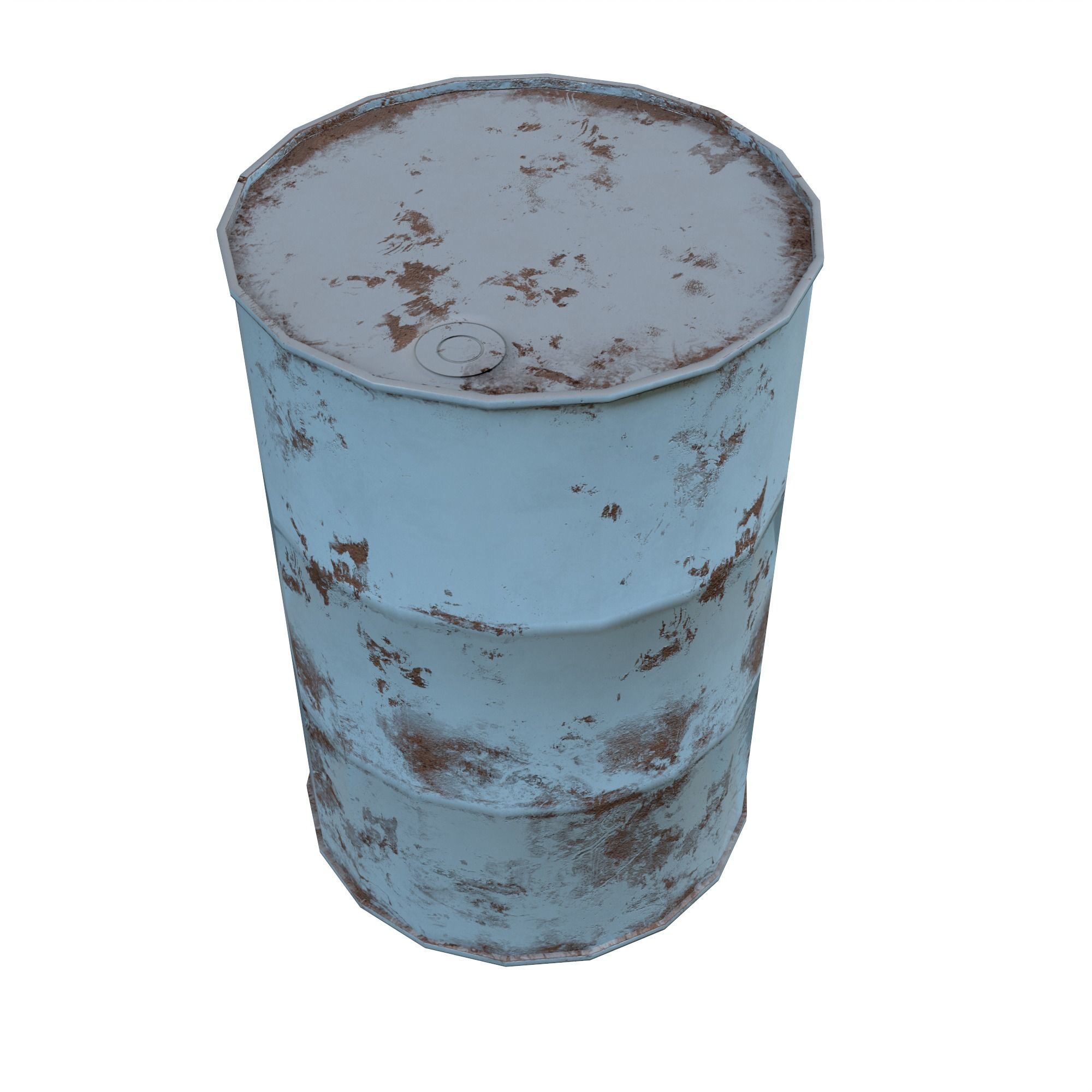 Collection of metal barrels Low-poly 3D model Low-poly 3D model_13