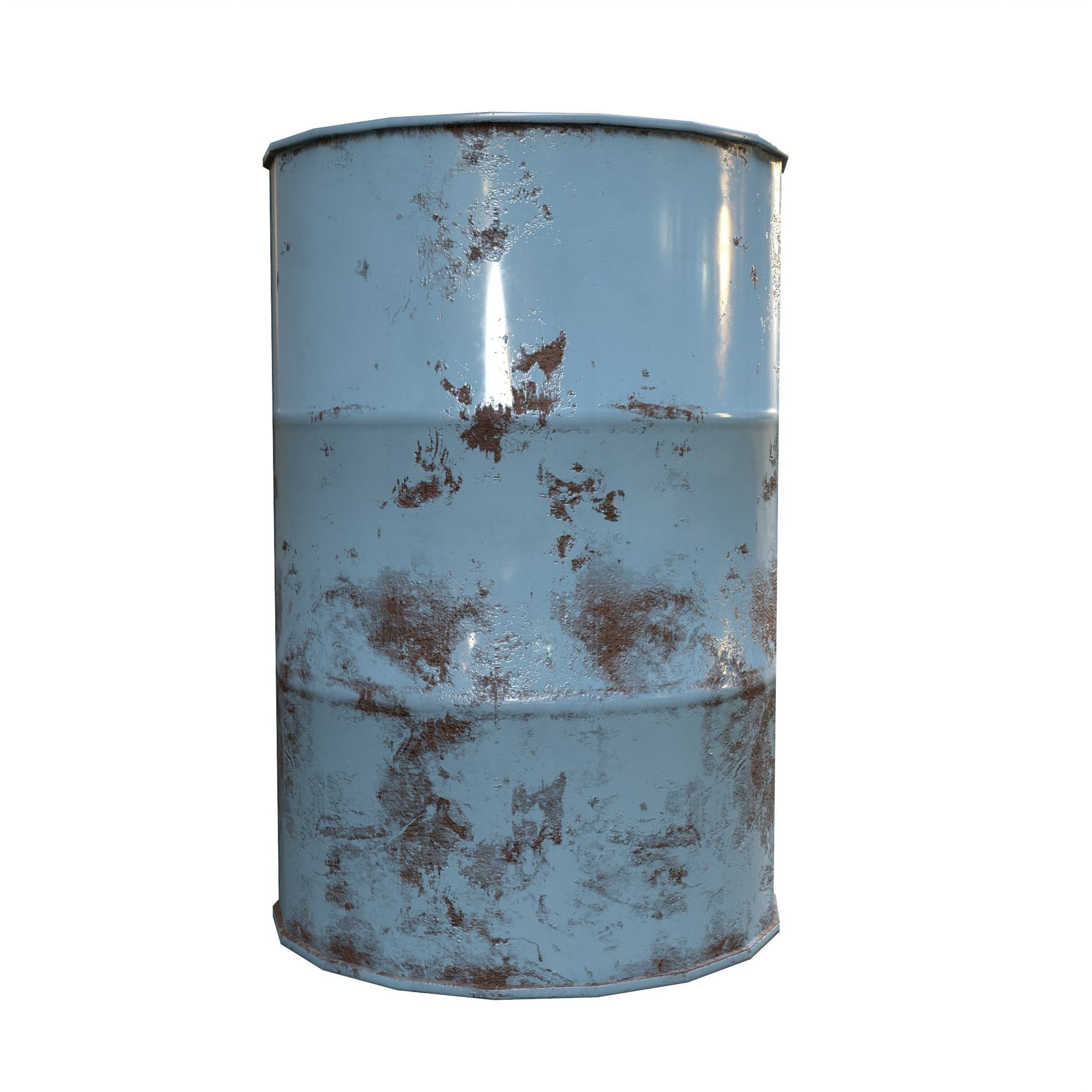 Collection of metal barrels Low-poly 3D model Low-poly 3D model_12