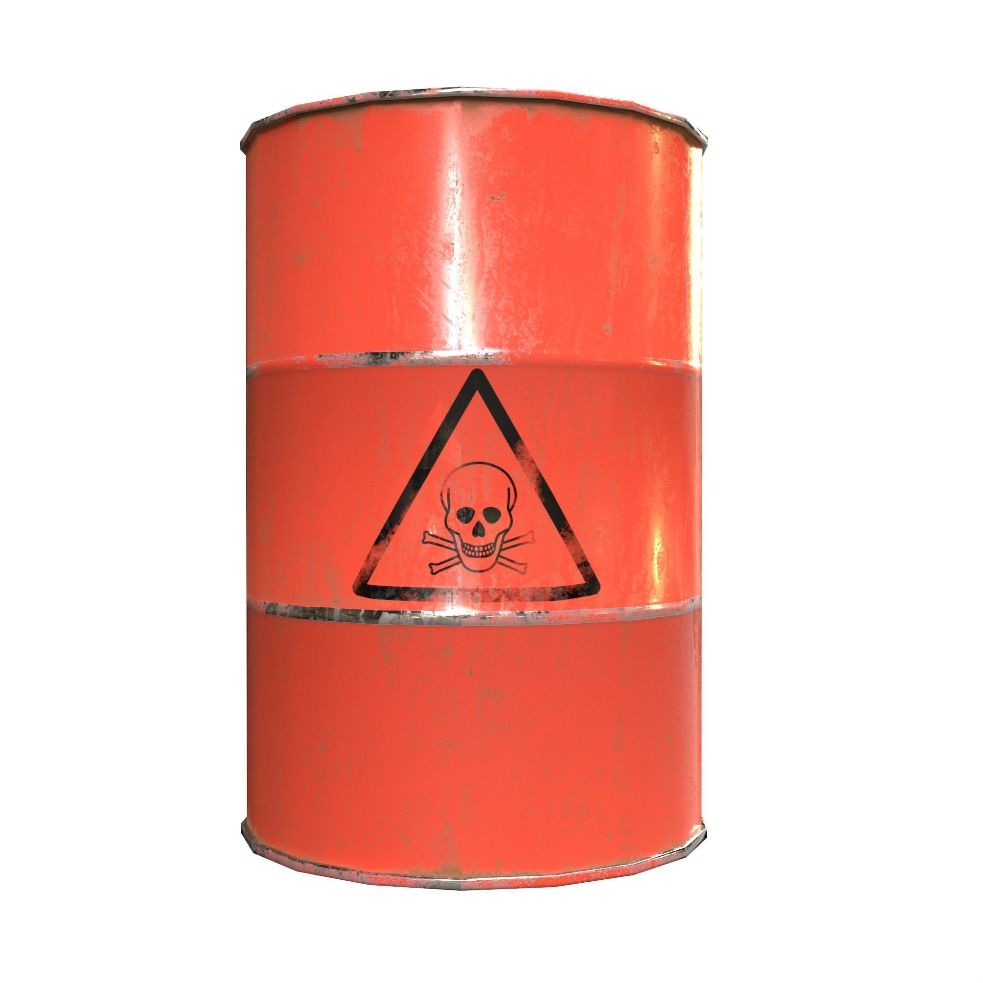 Collection of metal barrels Low-poly 3D model Low-poly 3D model_2
