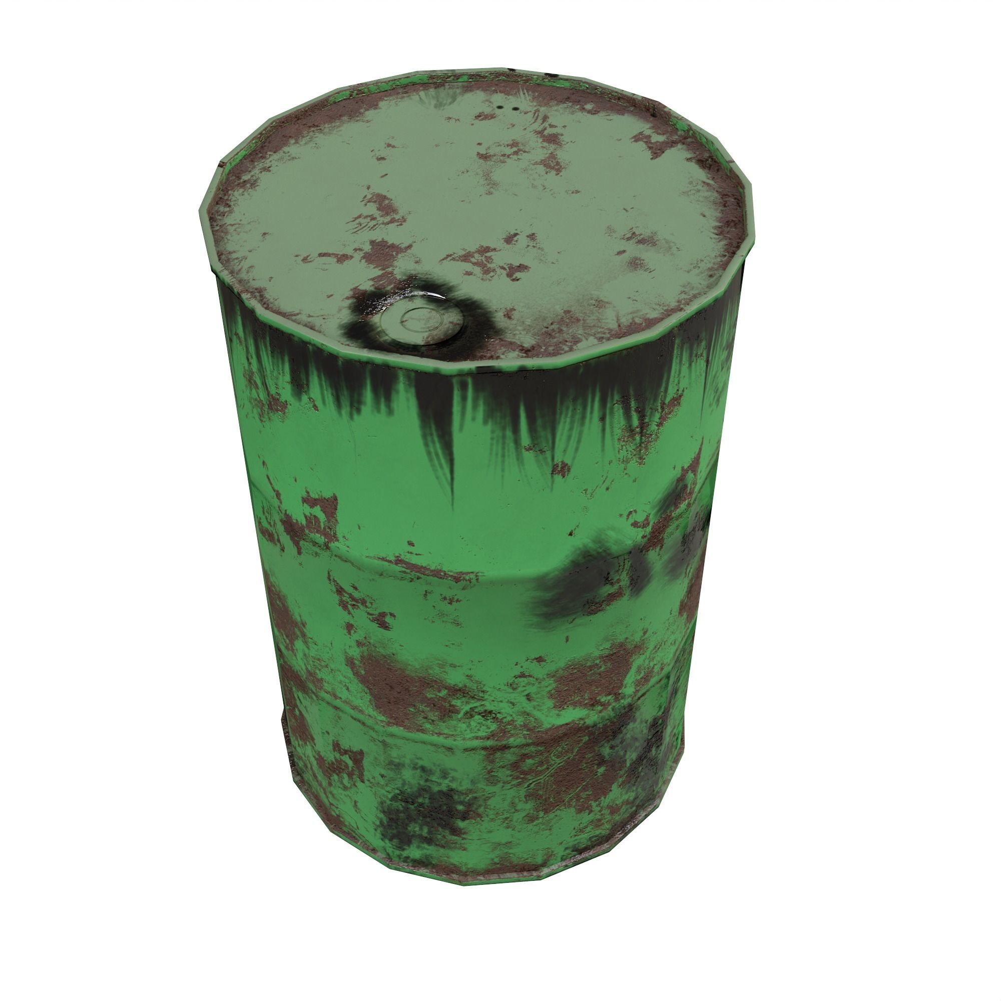 Collection of metal barrels Low-poly 3D model Low-poly 3D model_15