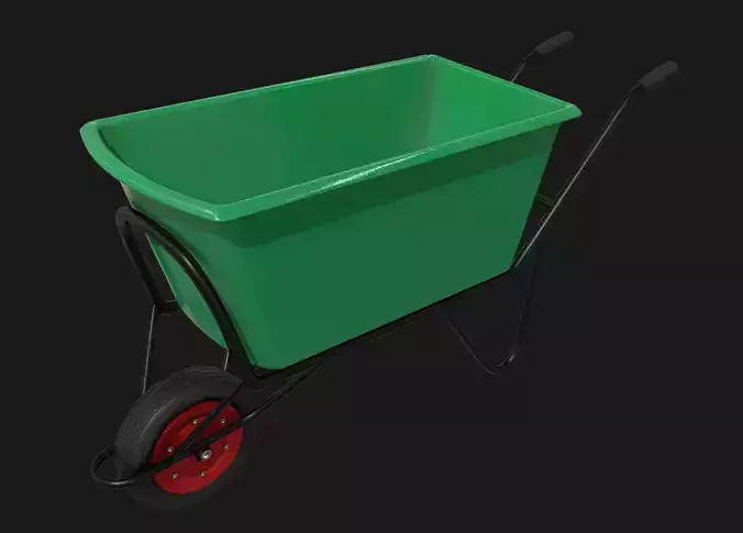 Hand Cart Low-poly 3D model