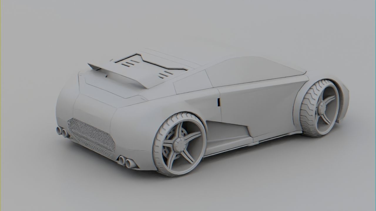 Sport car  Free 3D model_11
