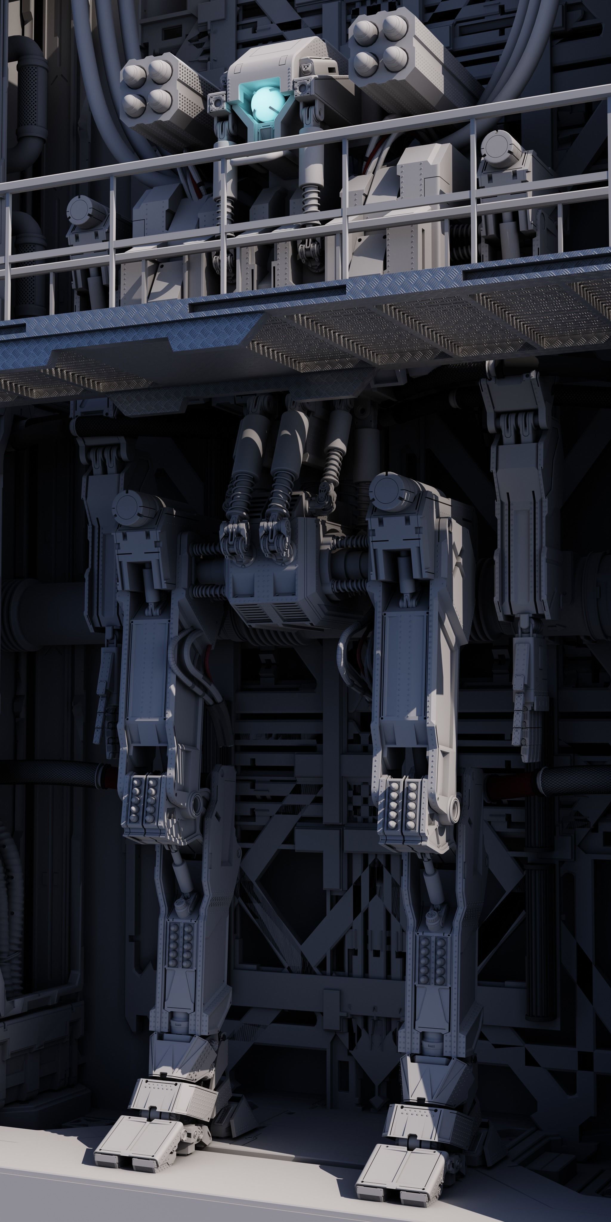 Sci Fi Robot Full Unit 3D model_2