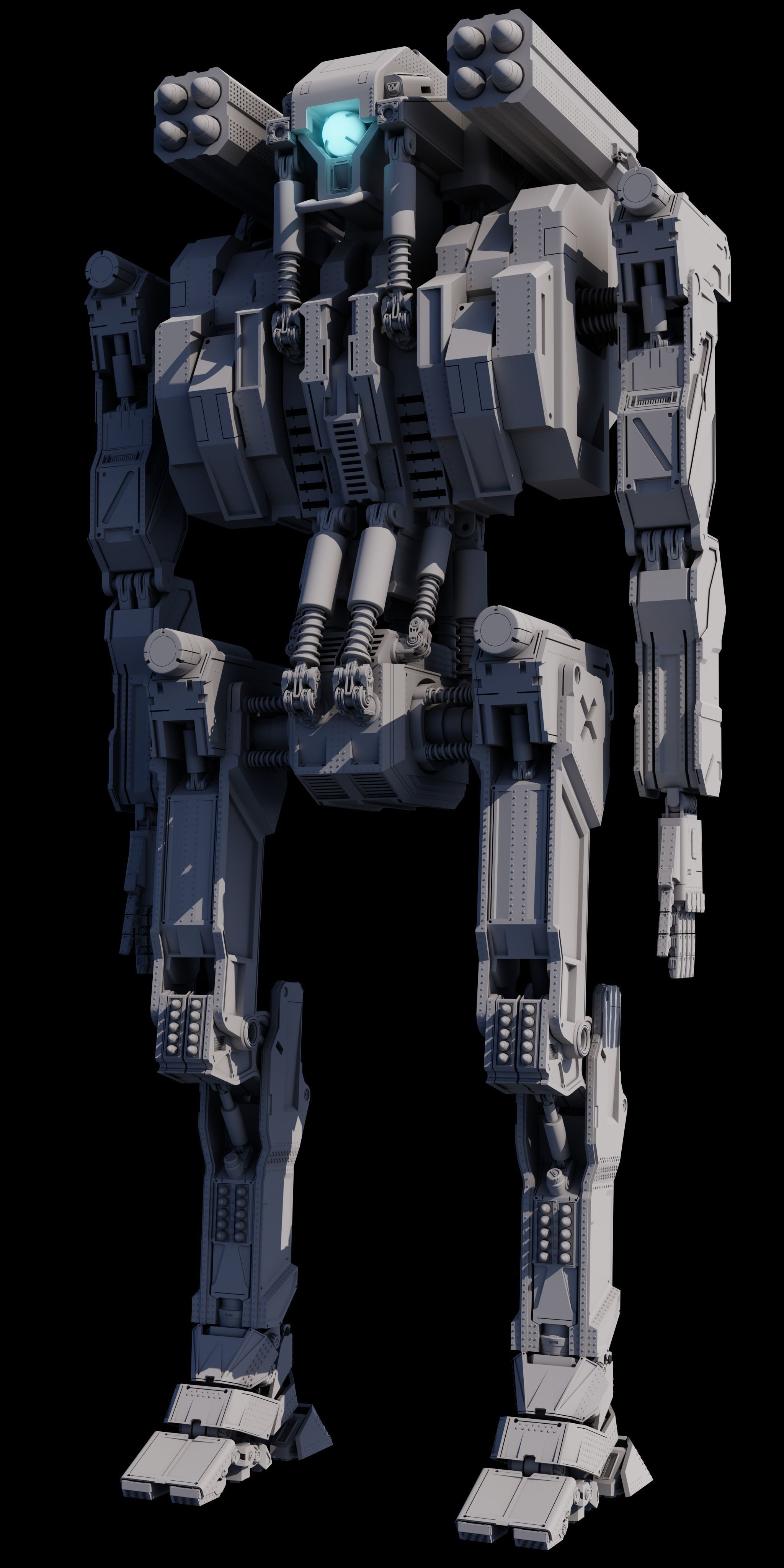 Sci Fi Robot Full Unit 3D model_4