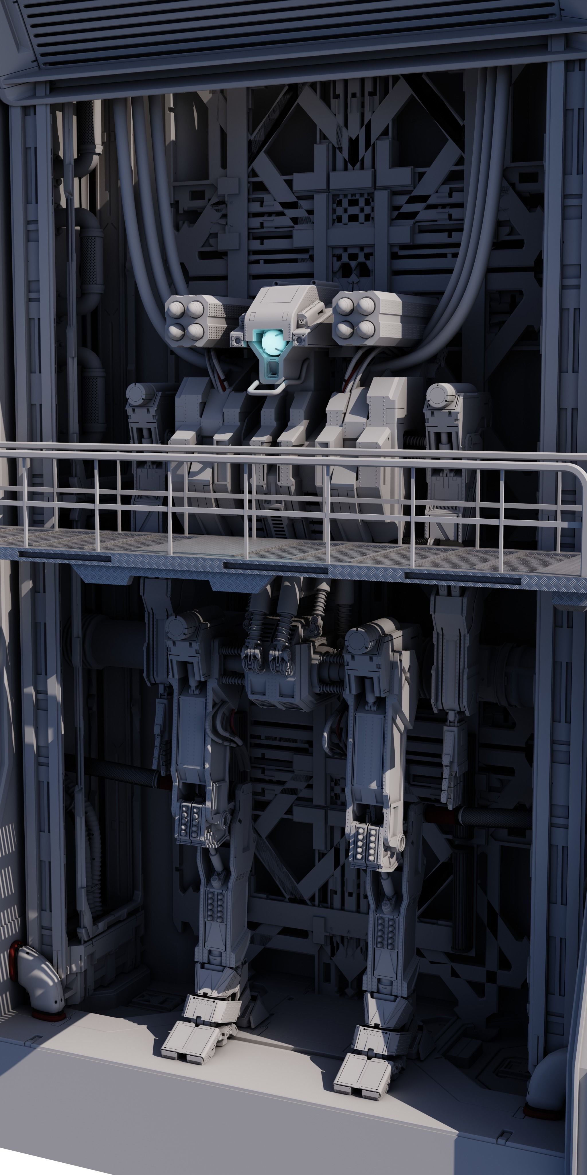 Sci Fi Robot Full Unit 3D model_3