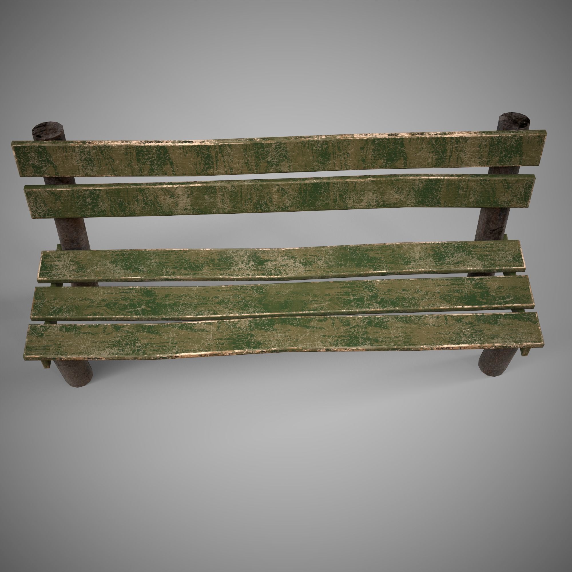 Low-poly 3D model  wooden benchl Free Free low-poly 3D model_1