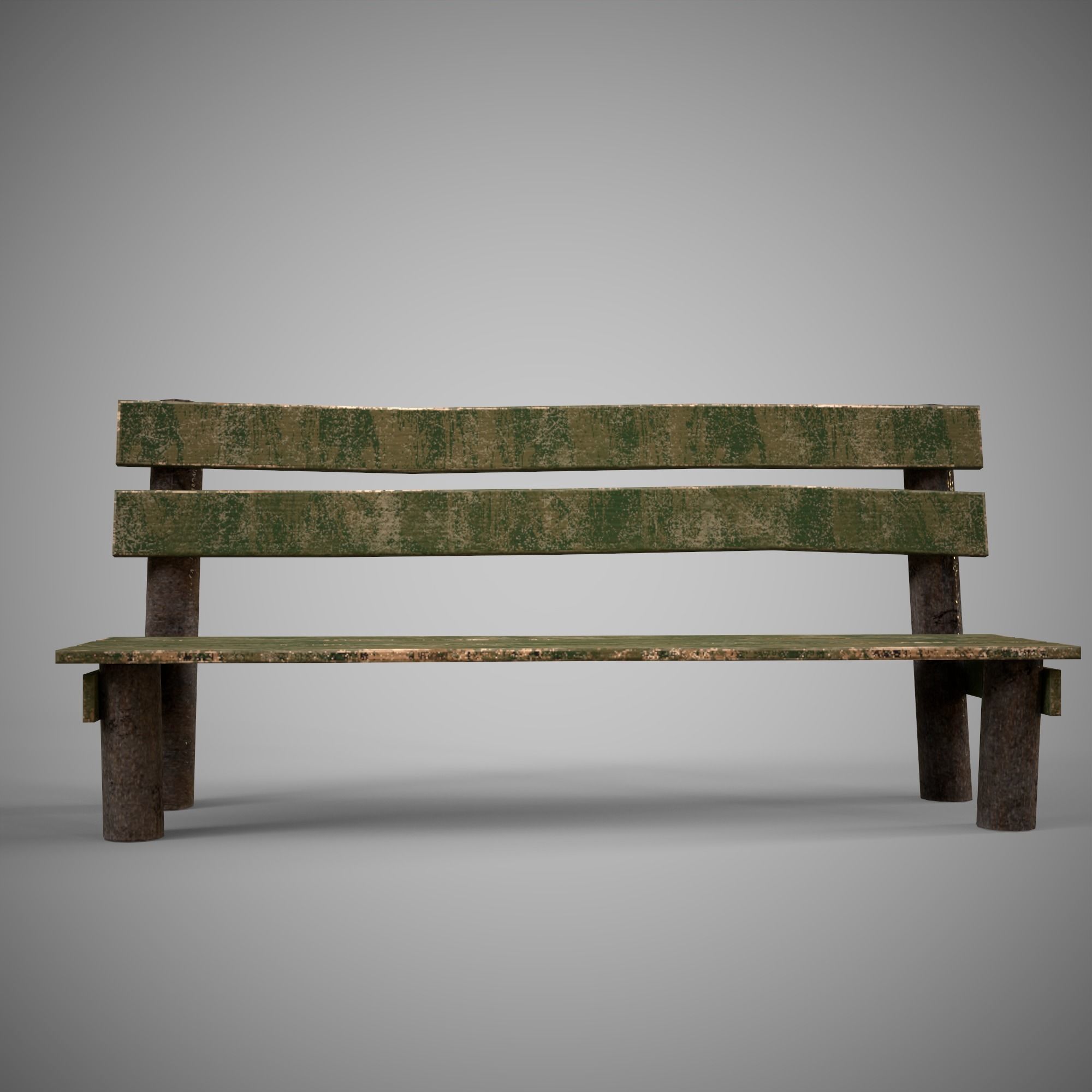 Low-poly 3D model  wooden benchl Free Free low-poly 3D model_7