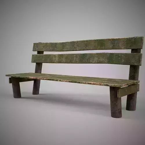 Low-poly 3D model  wooden benchl Free Free low-poly 3D model