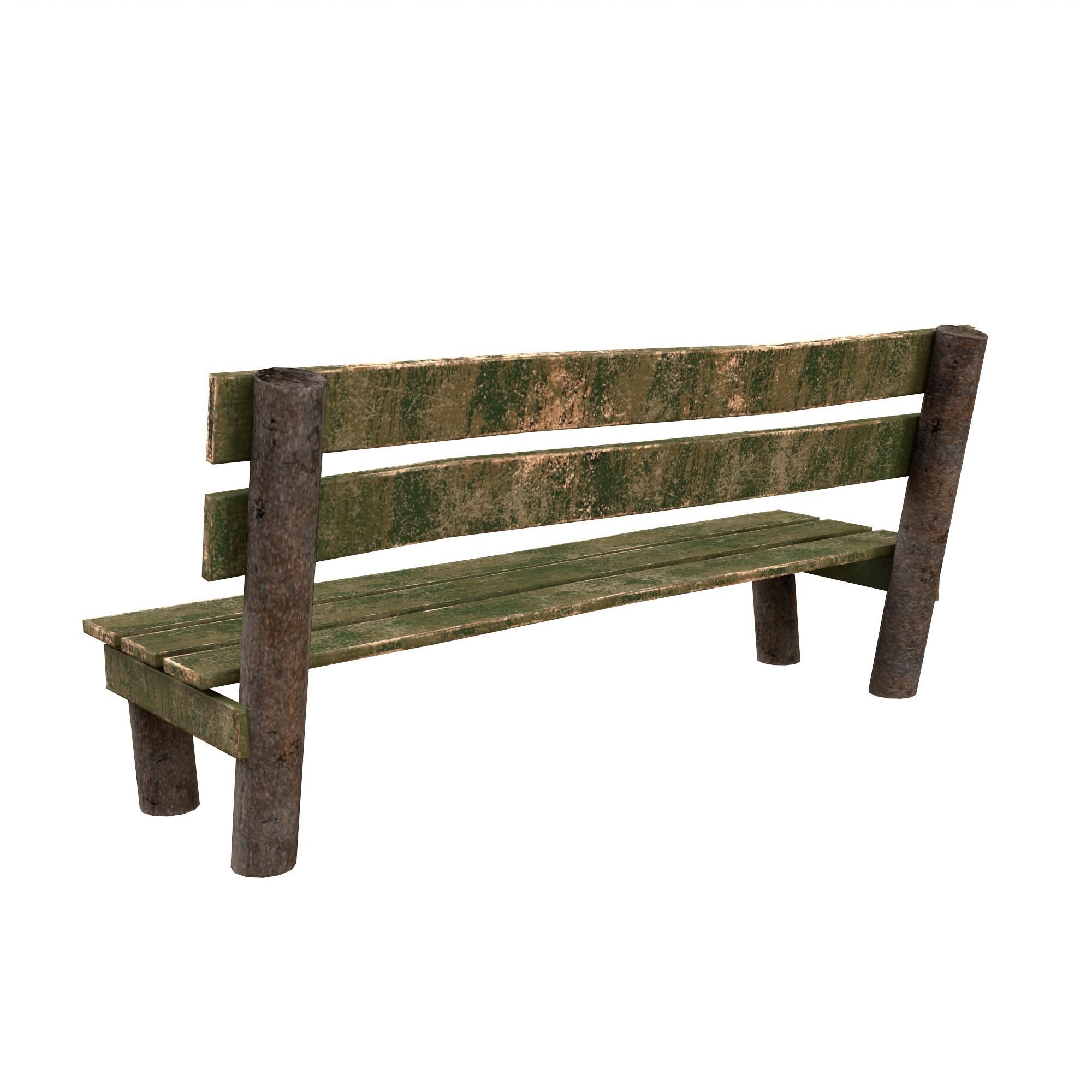 Low-poly 3D model  wooden benchl Free Free low-poly 3D model_9