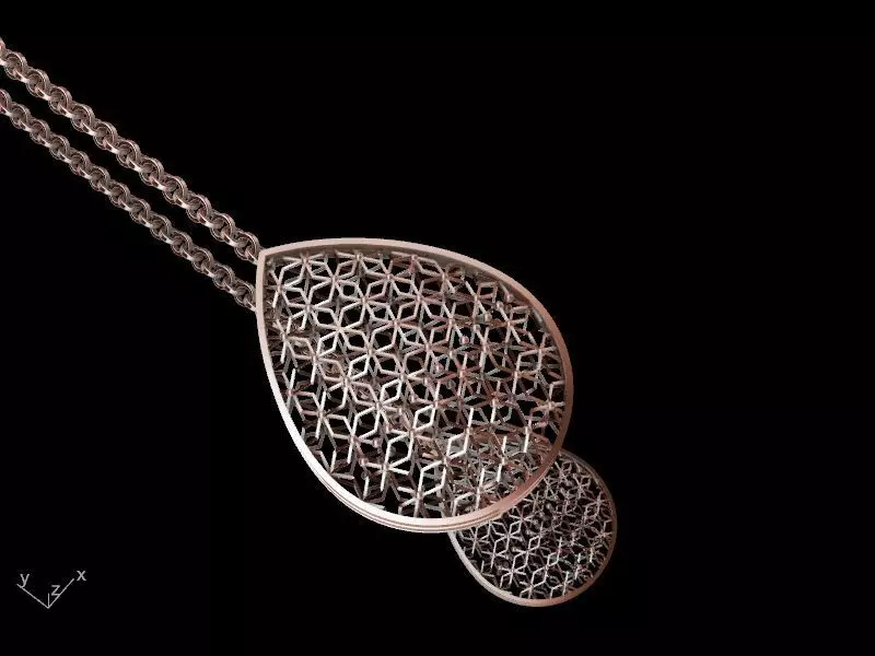 thread and needle pear drop earrings stl verified 3D print model_0