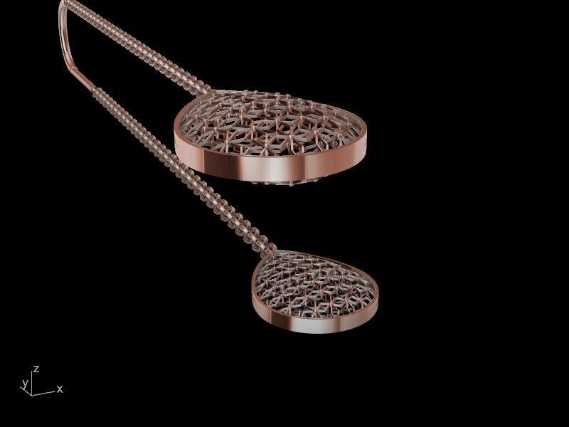 thread and needle pear drop earrings stl verified 3D print model_1