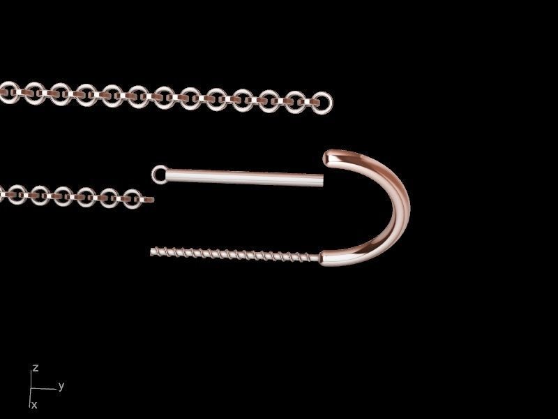 thread and needle pear drop earrings stl verified 3D print model_6