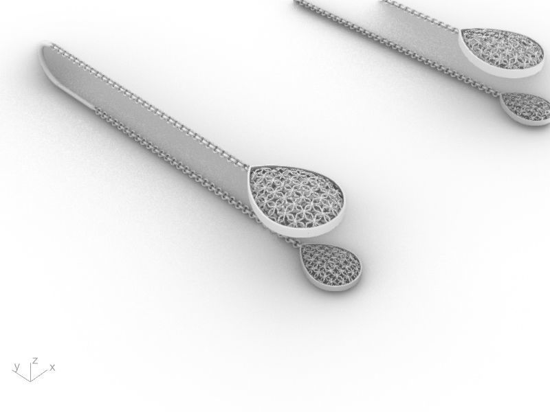 thread and needle pear drop earrings stl verified 3D print model_20