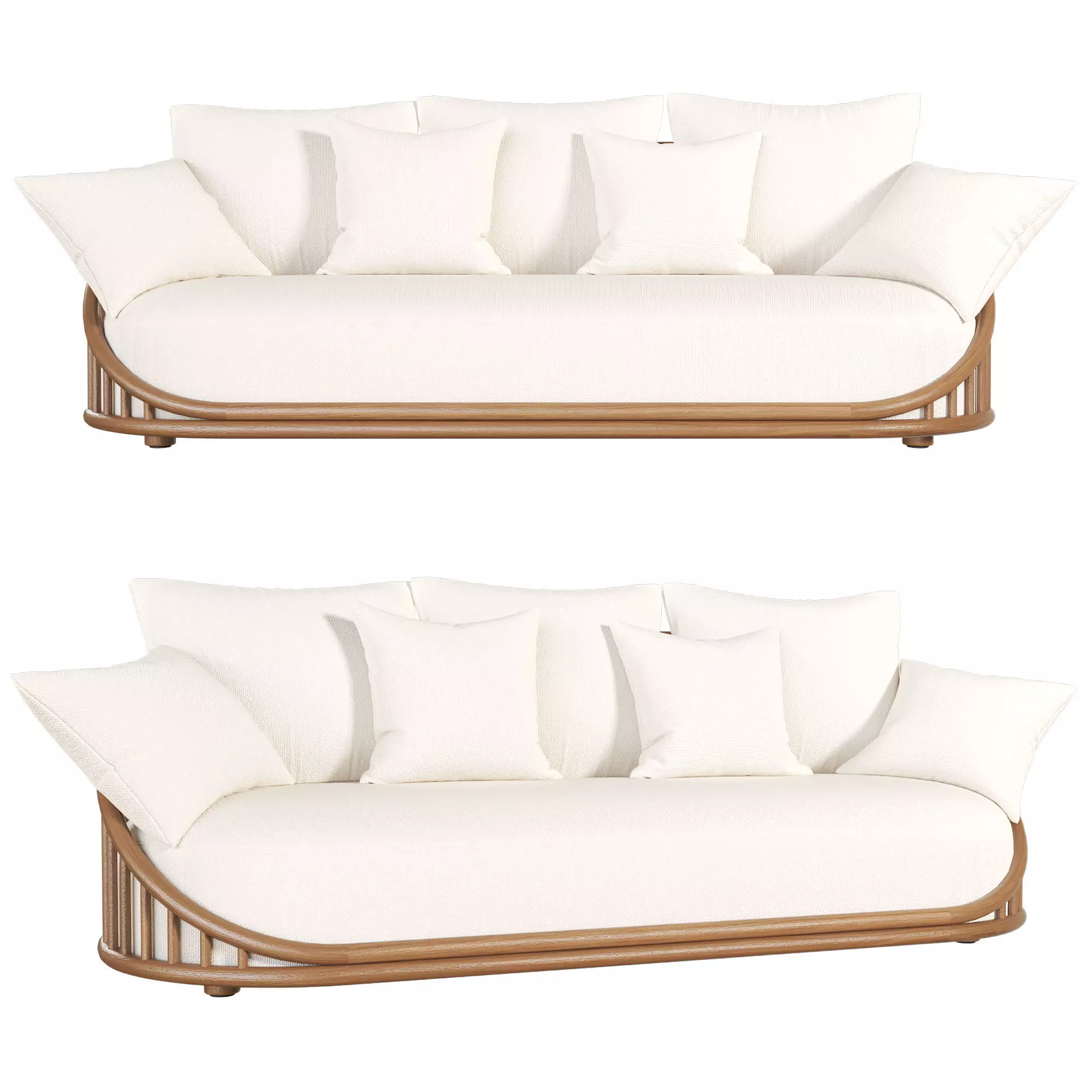 Cask 3 Seater Sofa by Expormim 3D model_0