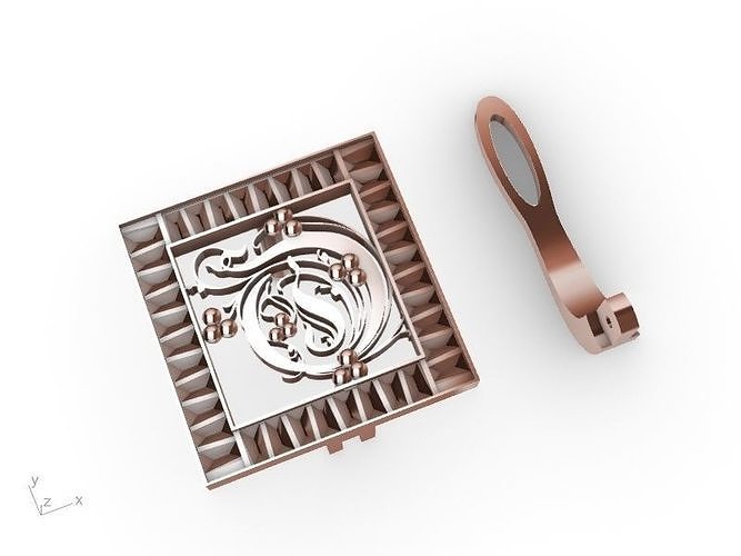Tapered baguette frame earrings stl verified  3D print model