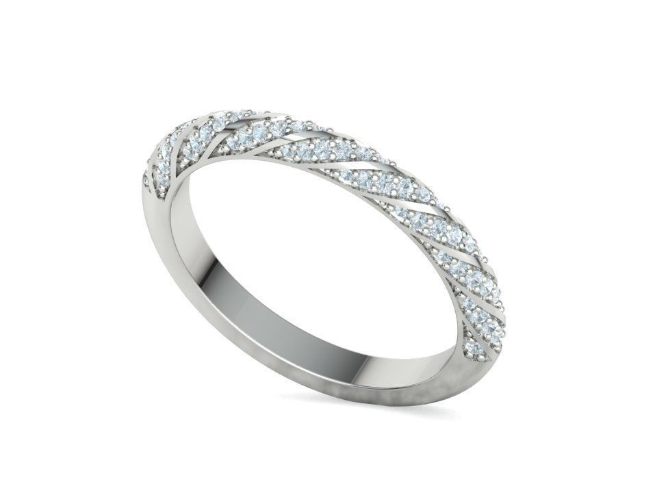 Spiral Design Eternity Diamond Ring 3dmodel  3D print model_27