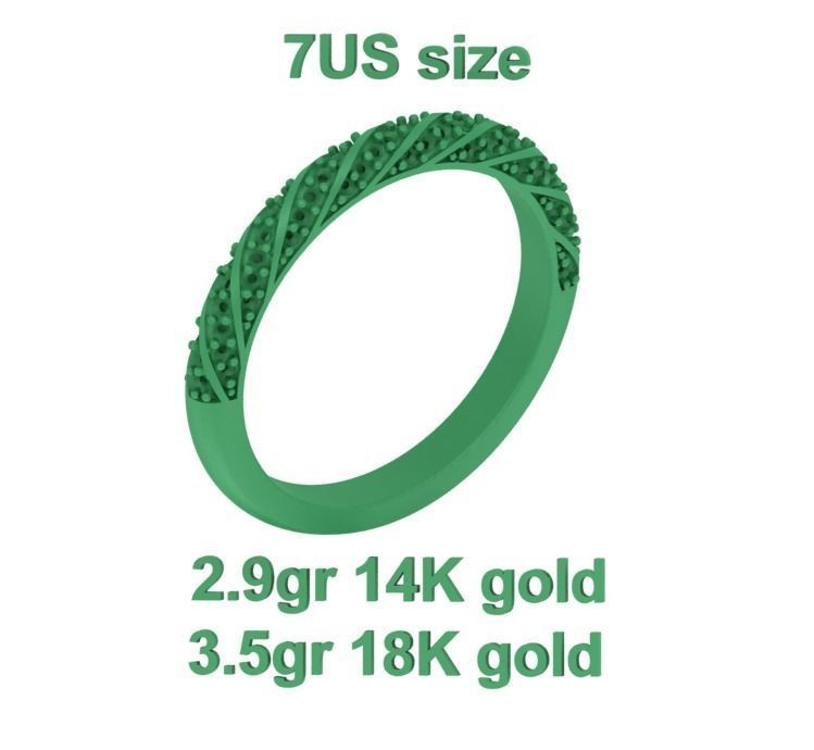 Spiral Design Eternity Diamond Ring 3dmodel  3D print model_16