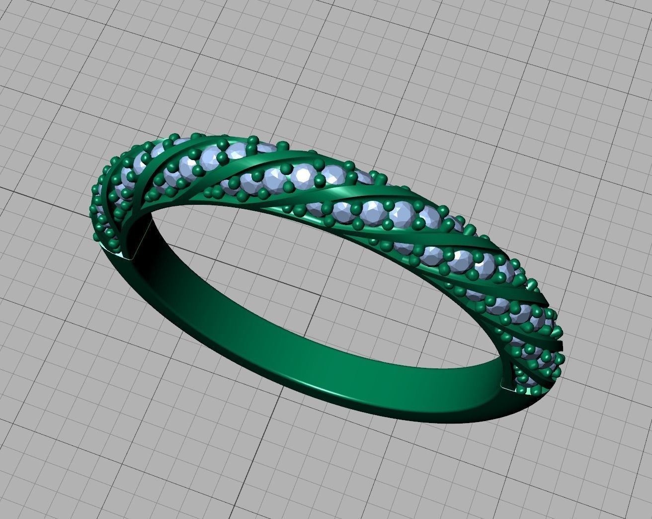 Spiral Design Eternity Diamond Ring 3dmodel  3D print model_20