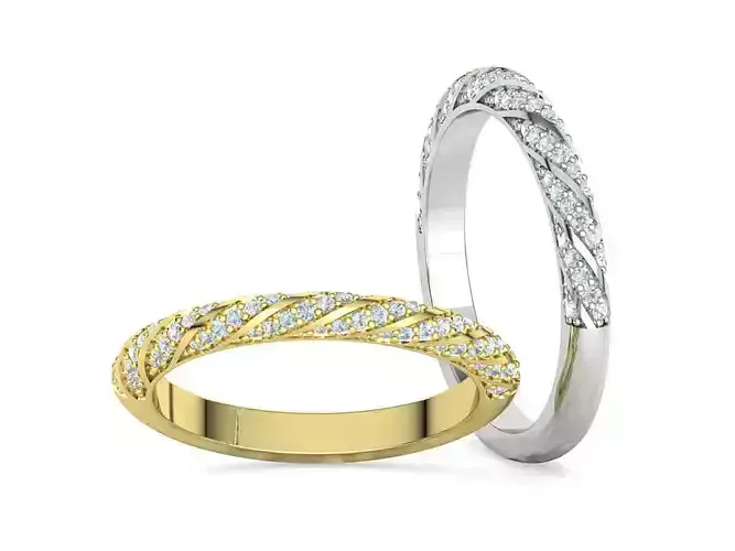 Spiral Design Eternity Diamond Ring 3dmodel 