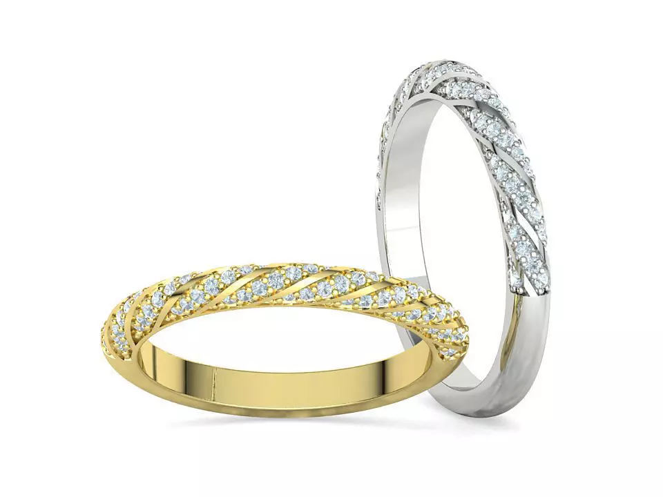 Spiral Design Eternity Diamond Ring 3dmodel  3D print model_0