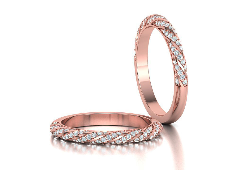 Spiral Design Eternity Diamond Ring 3dmodel  3D print model_4