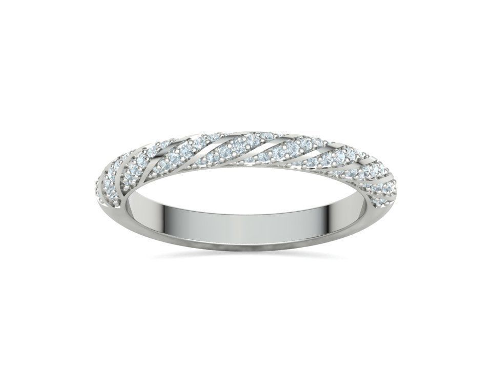 Spiral Design Eternity Diamond Ring 3dmodel  3D print model_12