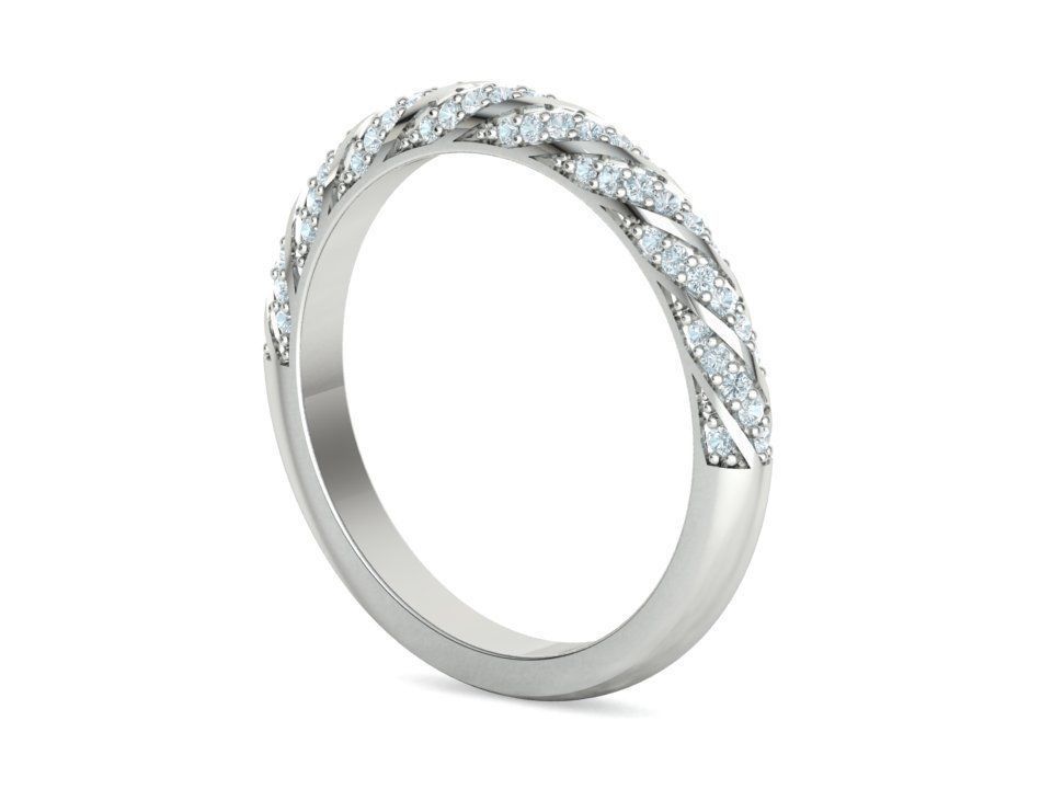 Spiral Design Eternity Diamond Ring 3dmodel  3D print model_30