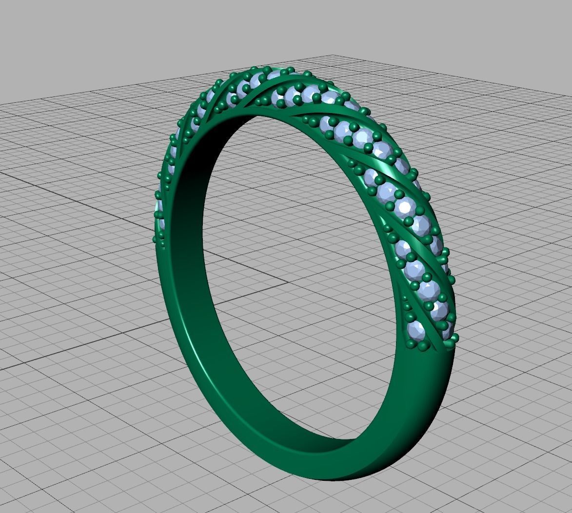 Spiral Design Eternity Diamond Ring 3dmodel  3D print model_21