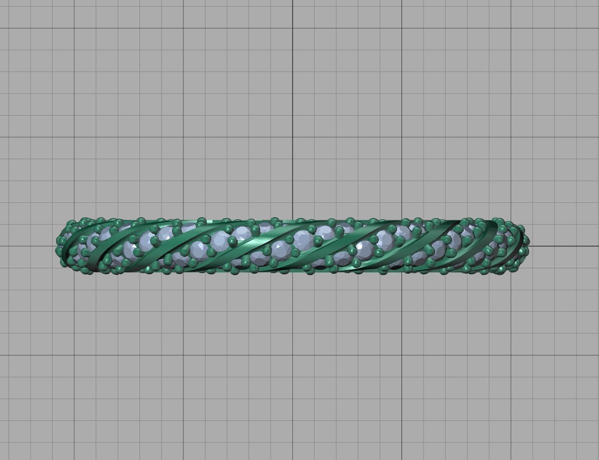 Spiral Design Eternity Diamond Ring 3dmodel  3D print model_19