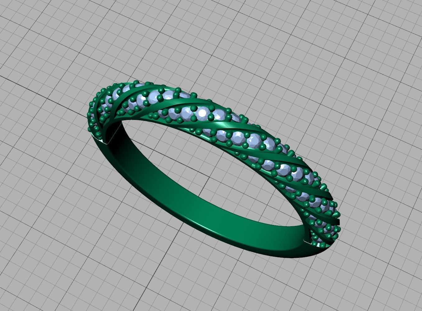 Spiral Design Eternity Diamond Ring 3dmodel  3D print model_23