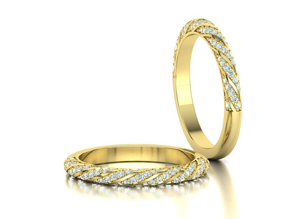 Spiral Design Eternity Diamond Ring 3dmodel  3D print model_5