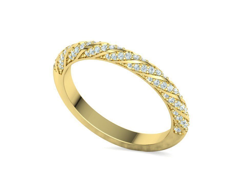 Spiral Design Eternity Diamond Ring 3dmodel  3D print model_26
