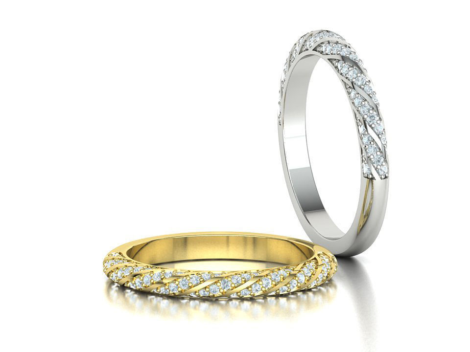 Spiral Design Eternity Diamond Ring 3dmodel  3D print model_3