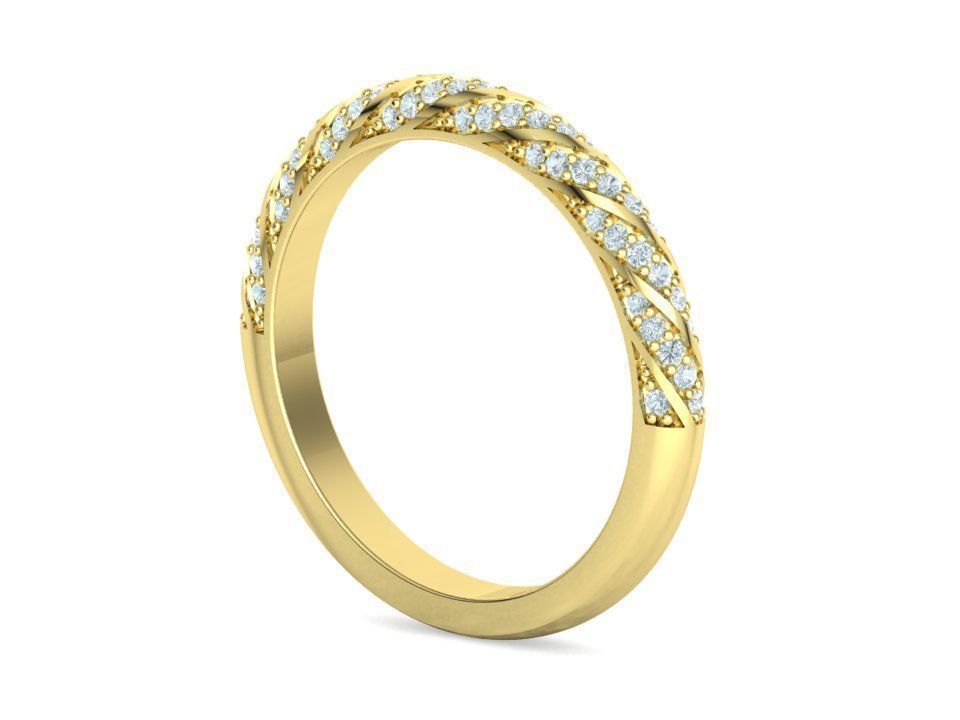 Spiral Design Eternity Diamond Ring 3dmodel  3D print model_29