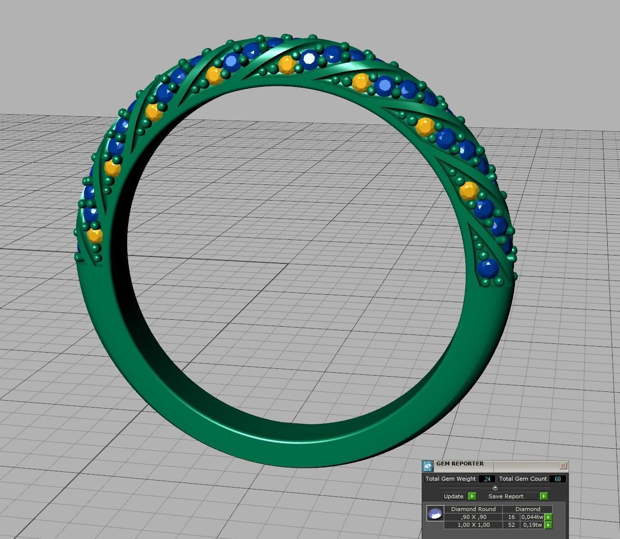 Spiral Design Eternity Diamond Ring 3dmodel  3D print model_24