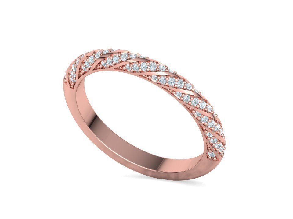 Spiral Design Eternity Diamond Ring 3dmodel  3D print model_25