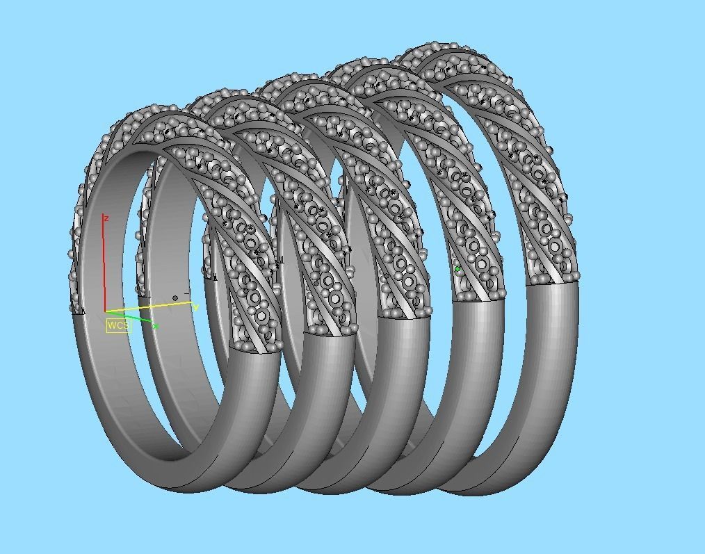 Spiral Design Eternity Diamond Ring 3dmodel  3D print model_15