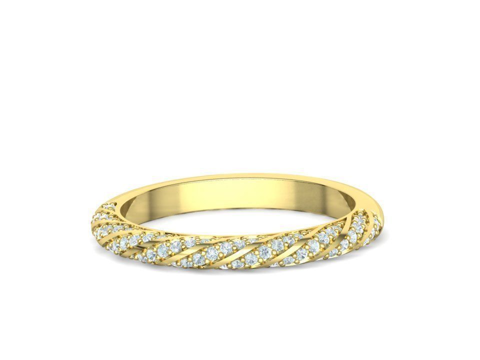 Spiral Design Eternity Diamond Ring 3dmodel  3D print model_8