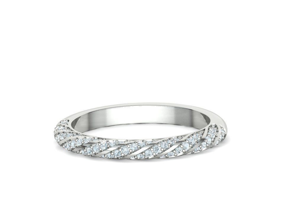 Spiral Design Eternity Diamond Ring 3dmodel  3D print model_9