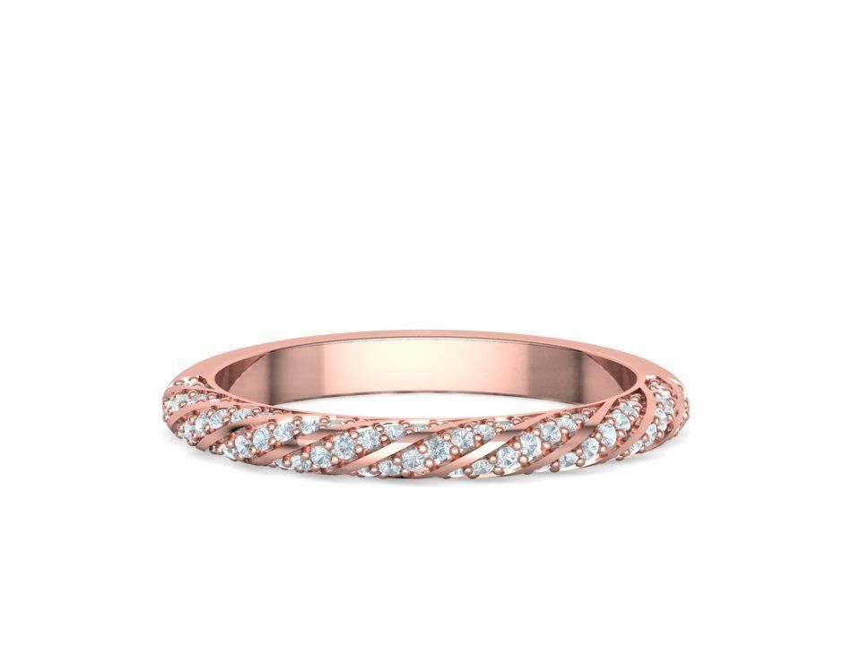 Spiral Design Eternity Diamond Ring 3dmodel  3D print model_34