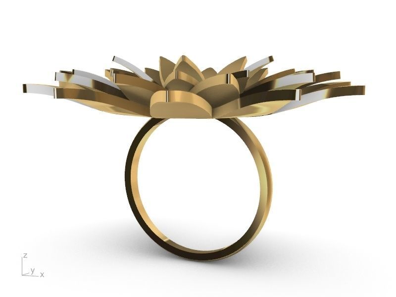 lotus ring stl verified  3D print model_3