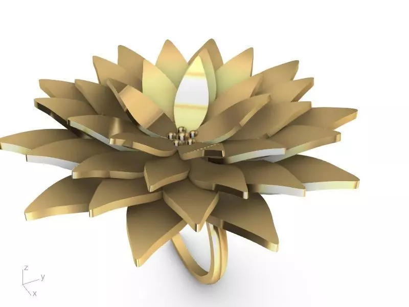 lotus ring stl verified  3D print model_0