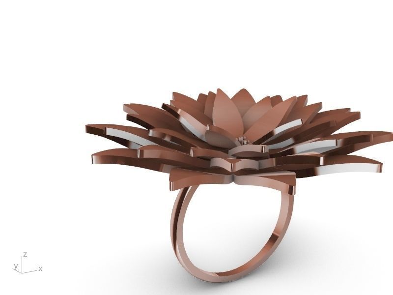 lotus ring stl verified  3D print model_9