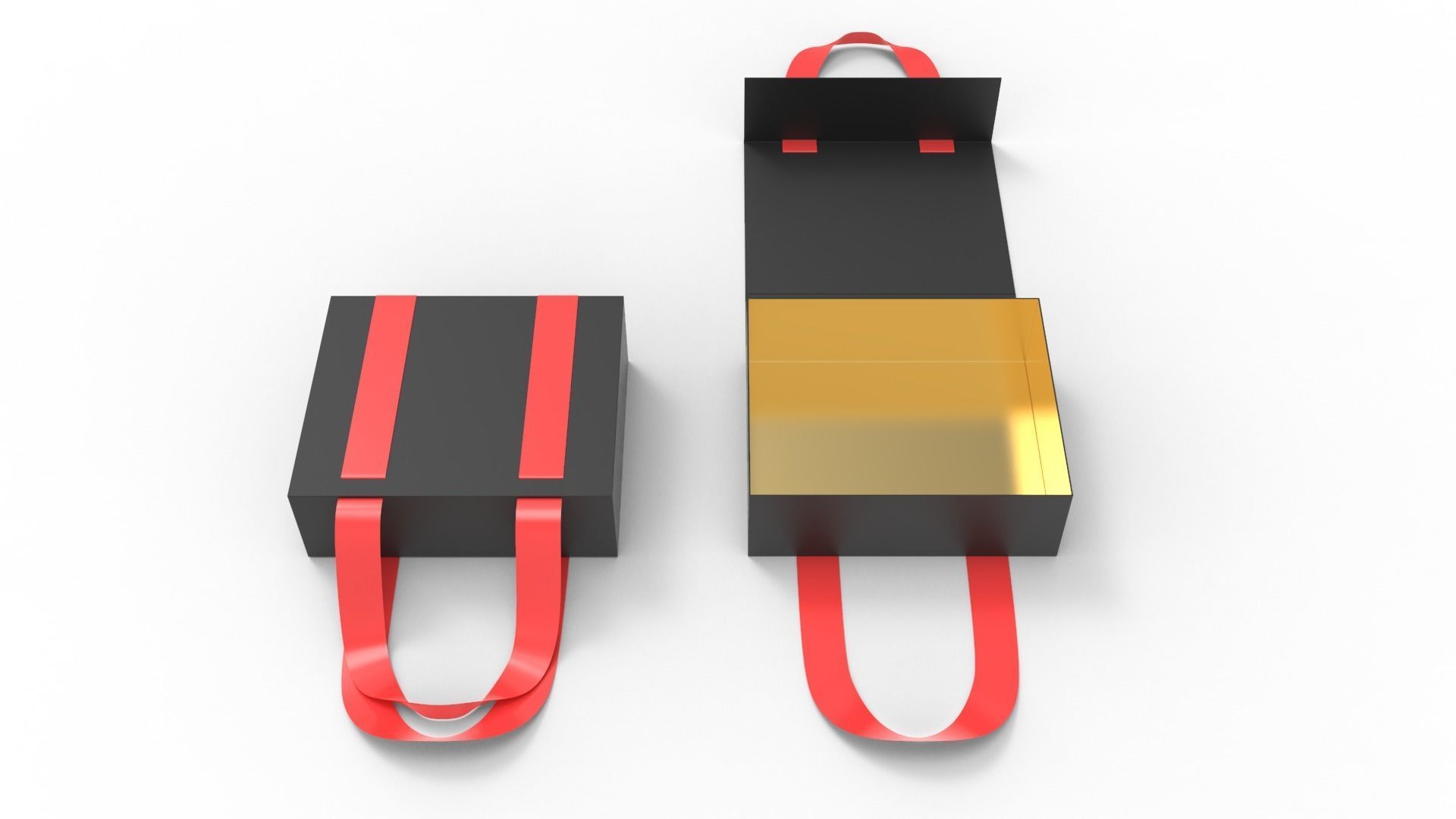 Box with Double Strip 3D model_1