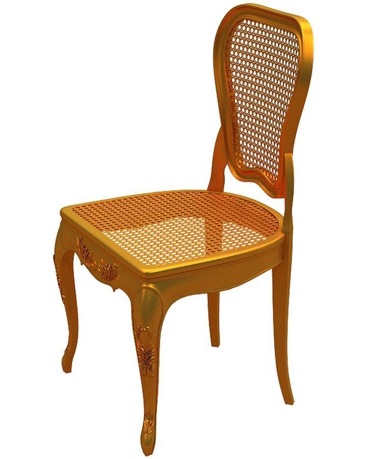 Classical Dining set Low-poly 3D model_11