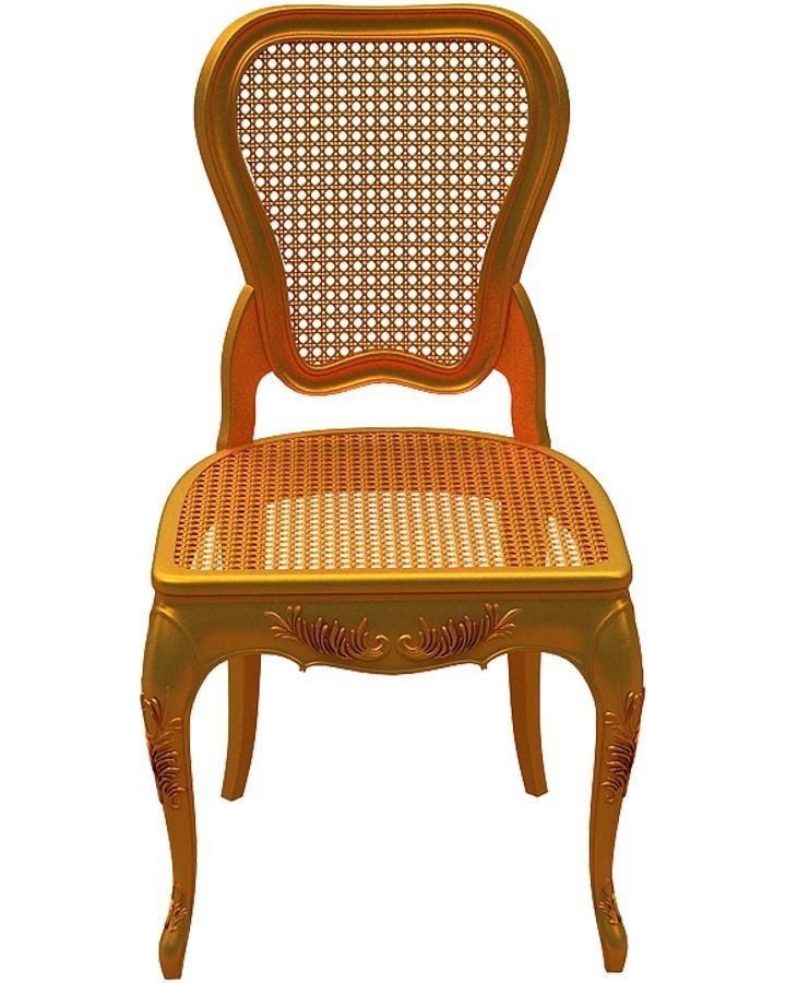 Classical Dining set Low-poly 3D model_10