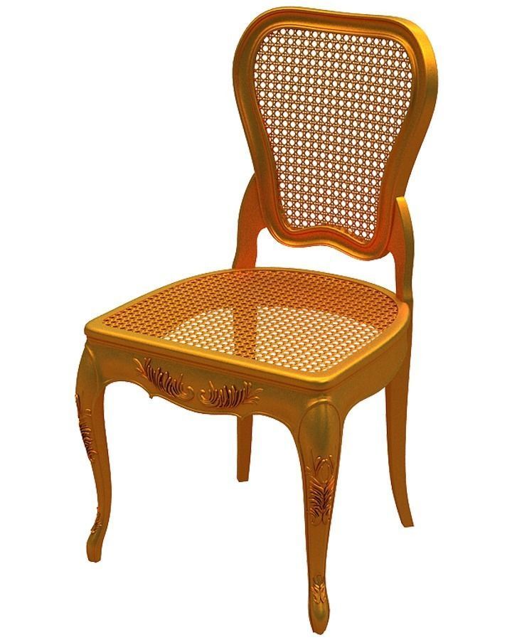 Classical Dining set Low-poly 3D model_7