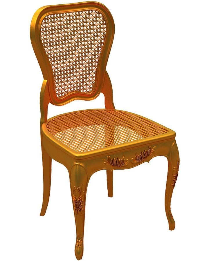 Classical Dining set Low-poly 3D model_13