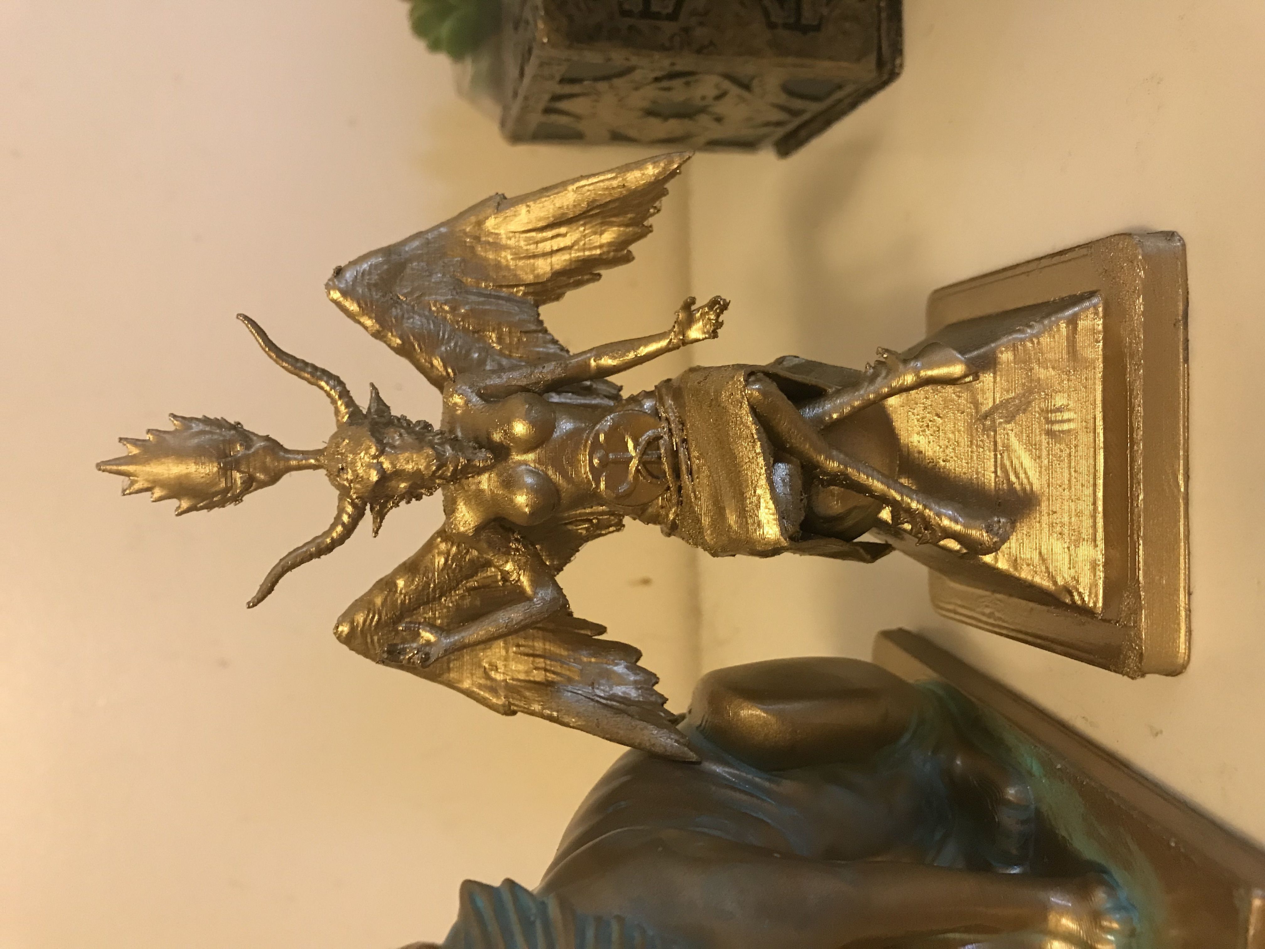 Baphomet 3D Print demon statue with wings 3D print model_6